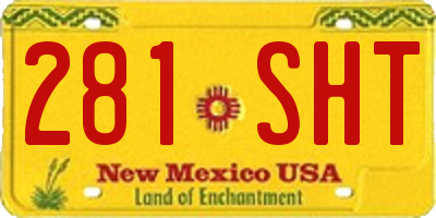 NM license plate 281SHT