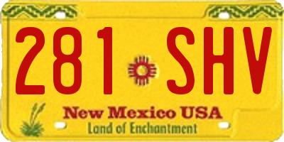 NM license plate 281SHV