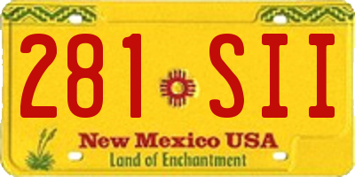 NM license plate 281SII