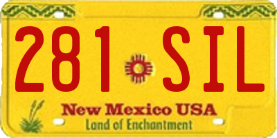NM license plate 281SIL