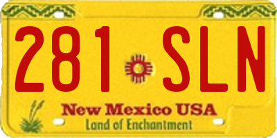 NM license plate 281SLN