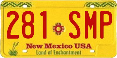 NM license plate 281SMP