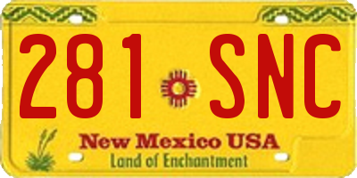 NM license plate 281SNC