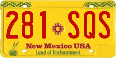 NM license plate 281SQS