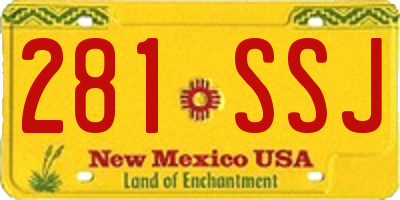 NM license plate 281SSJ