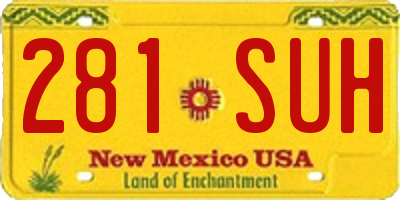 NM license plate 281SUH