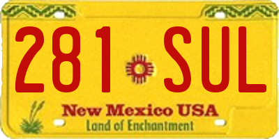 NM license plate 281SUL