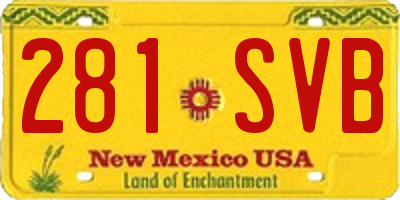NM license plate 281SVB