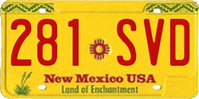 NM license plate 281SVD