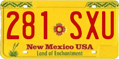 NM license plate 281SXU