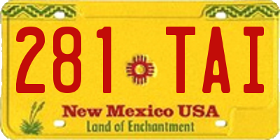 NM license plate 281TAI