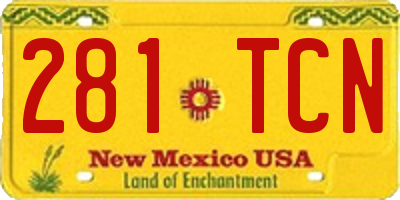 NM license plate 281TCN