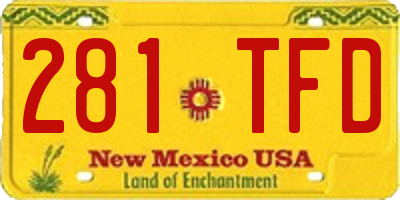 NM license plate 281TFD
