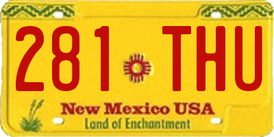 NM license plate 281THU
