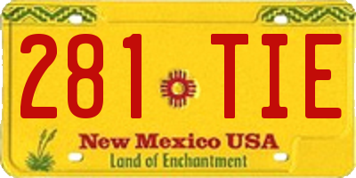 NM license plate 281TIE