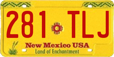 NM license plate 281TLJ
