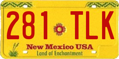 NM license plate 281TLK