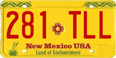 NM license plate 281TLL
