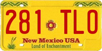 NM license plate 281TLO
