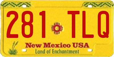 NM license plate 281TLQ