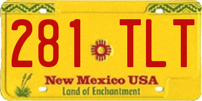 NM license plate 281TLT