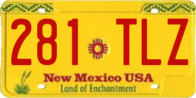 NM license plate 281TLZ