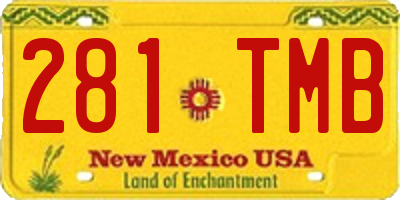 NM license plate 281TMB
