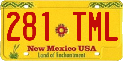 NM license plate 281TML