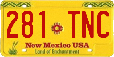 NM license plate 281TNC