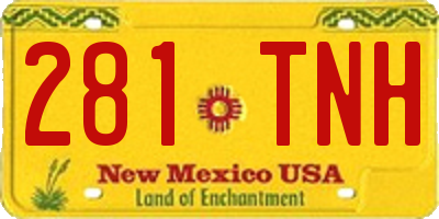 NM license plate 281TNH
