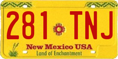 NM license plate 281TNJ
