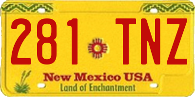 NM license plate 281TNZ