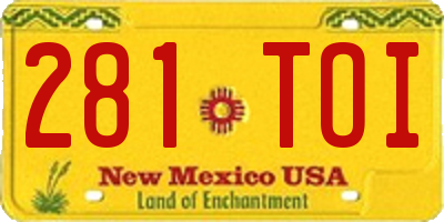 NM license plate 281TOI