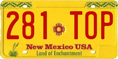 NM license plate 281TOP