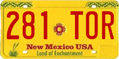 NM license plate 281TOR