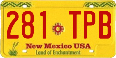 NM license plate 281TPB