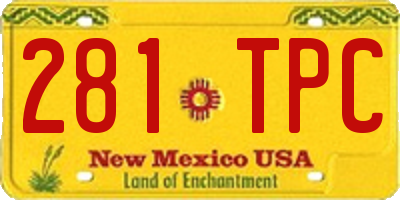 NM license plate 281TPC