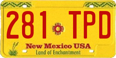 NM license plate 281TPD
