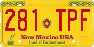 NM license plate 281TPF