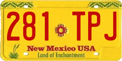 NM license plate 281TPJ