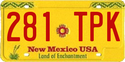 NM license plate 281TPK
