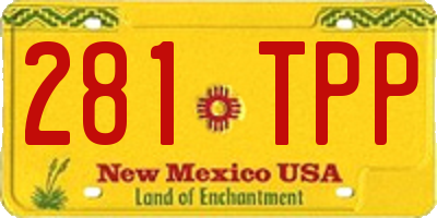 NM license plate 281TPP