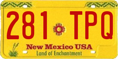 NM license plate 281TPQ