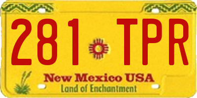 NM license plate 281TPR