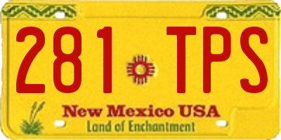 NM license plate 281TPS