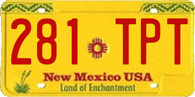 NM license plate 281TPT