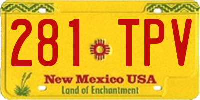 NM license plate 281TPV