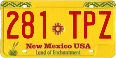 NM license plate 281TPZ