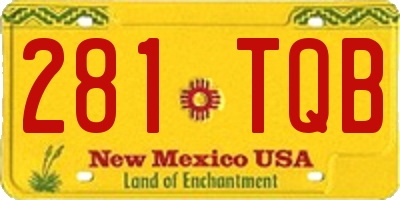 NM license plate 281TQB