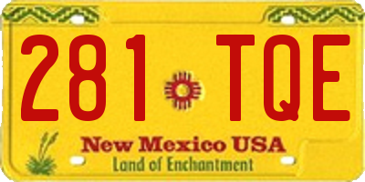 NM license plate 281TQE